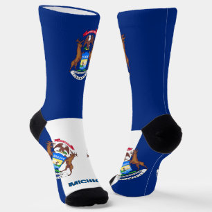 Chaussette Michigan Flag Patriotic, USA State Premium