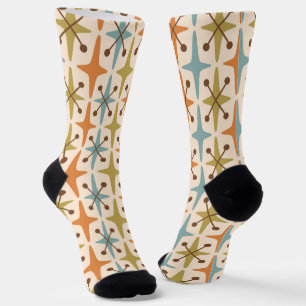Chaussette Mid Century Moderne Starburst Motif Pillowcase