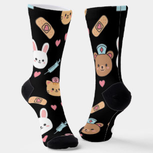 Chaussette Mignon Ours Lapin Chaton Motif Médical