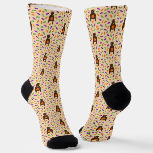 Chaussette Mignon rat d'Halloween et motif de citrouille