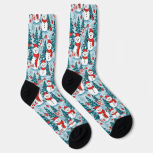 Chaussette Mignonne Festif de Noël Snowmen