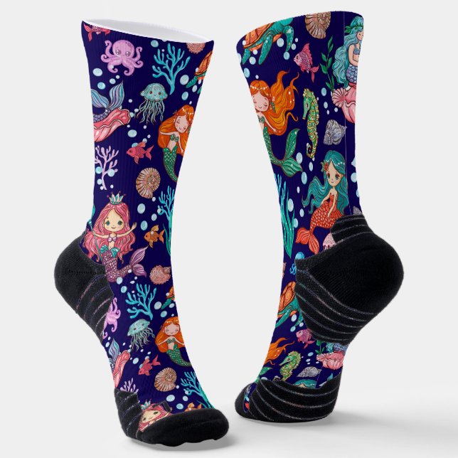 Chaussette Mignonne sirène de caricature (Angulaire)