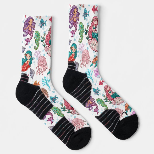 Chaussette Mignonne sirène de caricature (Droite)