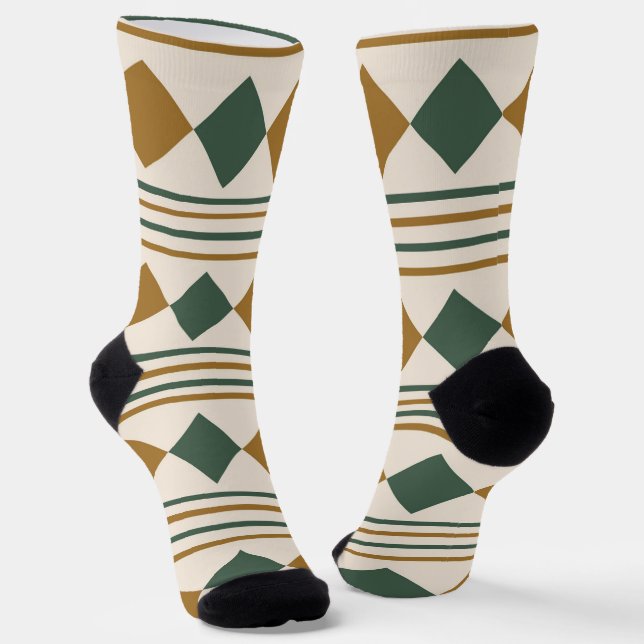 Chaussette Mignons modernes géométriques et rayures du milieu (Angulaire)