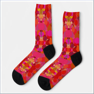 Chaussette Mode unique rétro rouge et rose