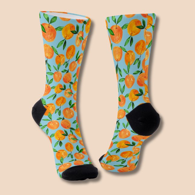 Chaussette Modèle de fruits d'agrumes oranges (Summer fruit, citrus orange fruit pattern socks)