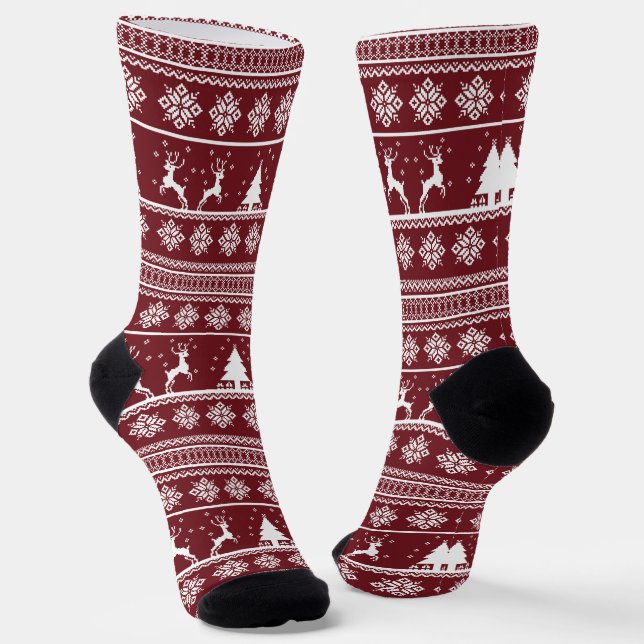 Chaussette Modèle de pull de Noël pour rennes (Angulaire)