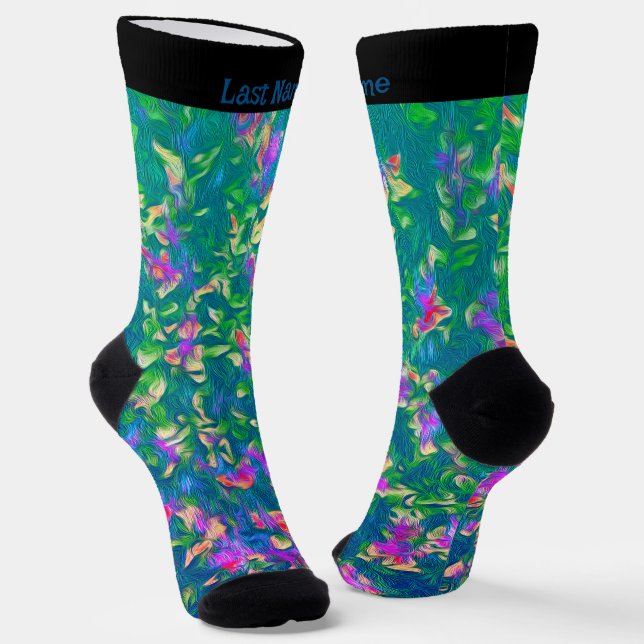 Chaussette Modèle floral brillant personnalisé (Angulaire)