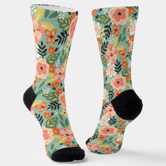 Chaussette Modèle floral du jardin (Angulaire)