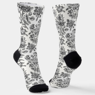 Chaussette Modèle Floral Rose vintage