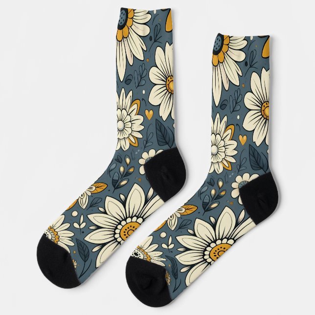 Chaussette Modèle Floral vintage (Gauche)