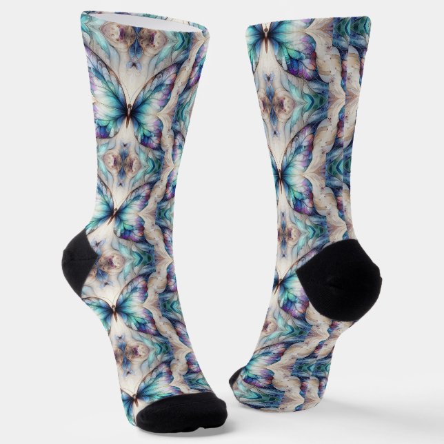 Chaussette Modèle papillon abstrait coloré (Angulaire)