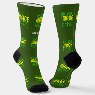 CHAUSSETTE MODÈLE TEXTE D'IMAGE VERTE DE FORÊT ÉDITABLE MODER