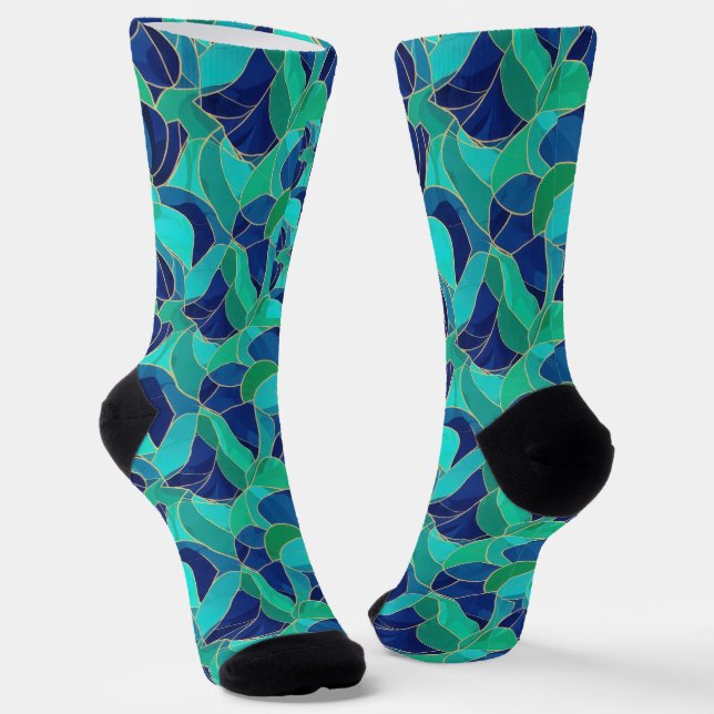 Chaussette Modern Abstract Waves Seamless Pattern (Angulaire)