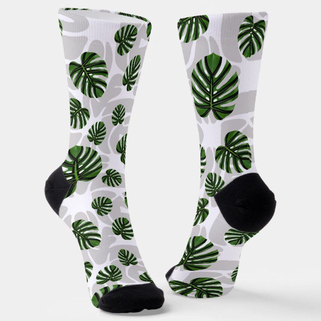 Chaussette Modern Boho Botanical Leaves Pattern (Angulaire)