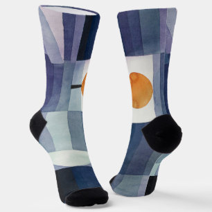 Chaussette Moderne Abstrait Géométrique Bleu Orange Klee