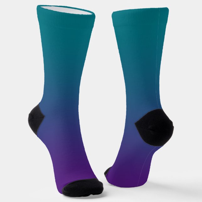 Chaussette Moderne Turquoise foncé Royal violet dégradé (Angulaire)