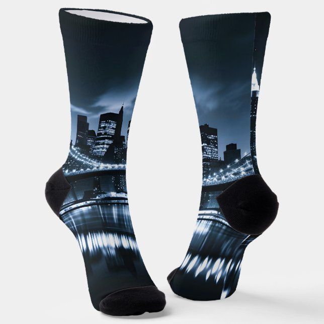 Chaussette Monochrome New York Skyline (Angulaire)
