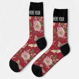 Chaussette Monogramme botanique Fleur sauvage moderne et tend