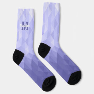 Chaussette Monogramme carré de géométrie triangulaire violet