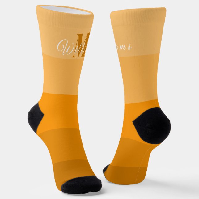Chaussette Monogramme initial customisé pour orange ColorBloc (Angulaire)