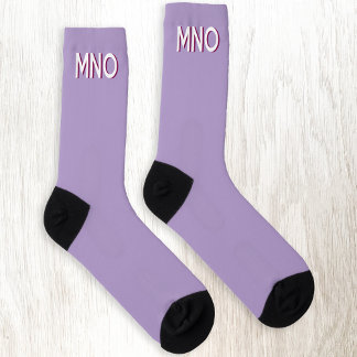 Chaussette Monogramme moderne Lilac de l'ombre initiale