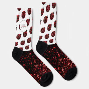 Chaussette Monogramme rouge foncé coccinelle faux parties sci