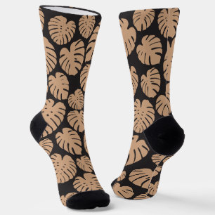 Chaussette Monstera en Tan et noir