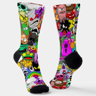Chaussette Monstres caractères mignons Motif d'Halloween