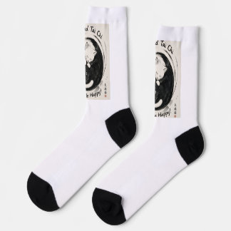 Chaussette montrant que les chats et le tai chi vo