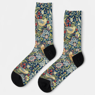 Chaussette Morris - Framboise Voleur d'oiseaux et de fleurs