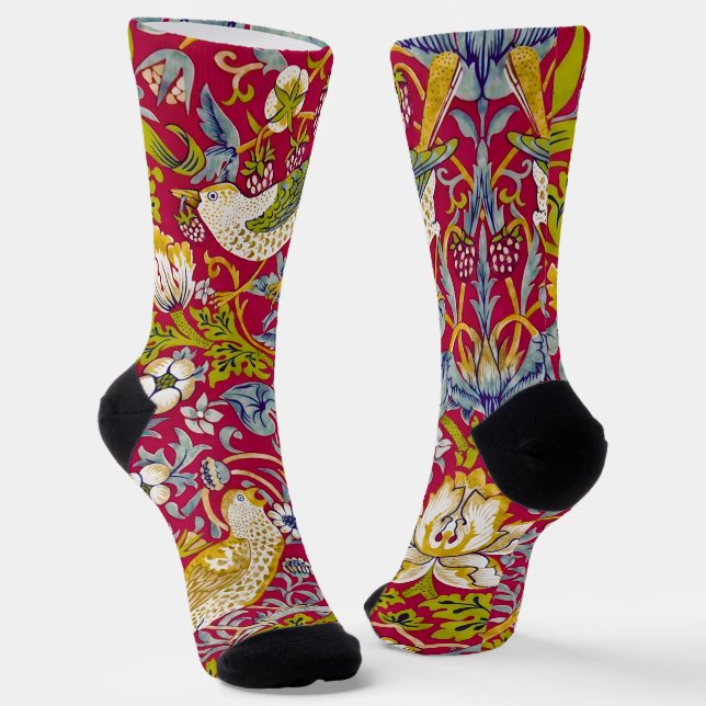 Chaussette Morris Red Arrière - plan Strawberry Thief Motif (Angulaire)