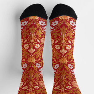 Chaussette Morris - Vintage 1893 Rose et Motif Lily Flower