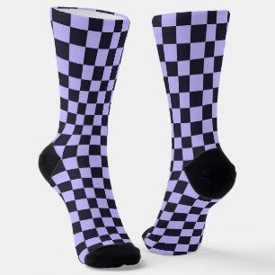 Chaussette motif à carreaux de lilas français