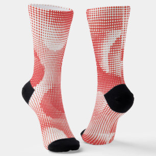 Chaussette Motif à points de trame Pop Art rouge vintage