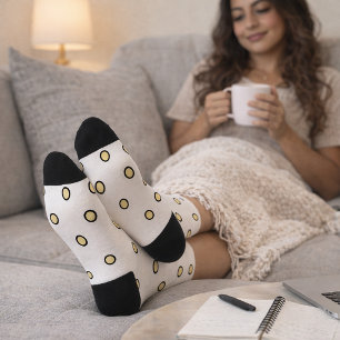 Chaussette Motif à pois jaunes avec contour noir