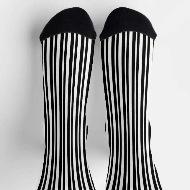Chaussette Motif à rayures noir et blanc traditionnel (Haut)