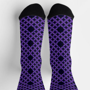 Chaussette Motif abstrait avec des pétales géométriques viole