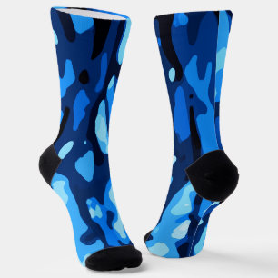 Chaussette Motif Abstrait Camo Blue