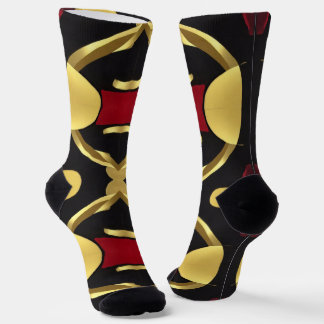 Chaussette Motif Abstrait Gold Black