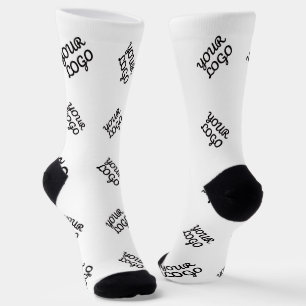 Chaussette Motif alterné de logo ou d'image d'entreprise   Bl