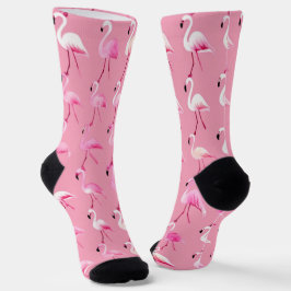 Chaussette Motif Aquarelle Flamant rose rose Paradise