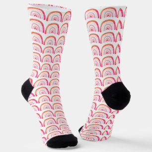 Chaussette Motif arc-en-ciel rose