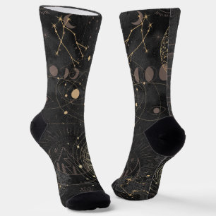 Chaussette Motif Astrologique Black Gold