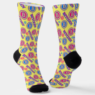 Chaussette Motif Bitcoin coloré