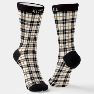 Chaussette Motif blanc blanc blanc gris À damiers rouge