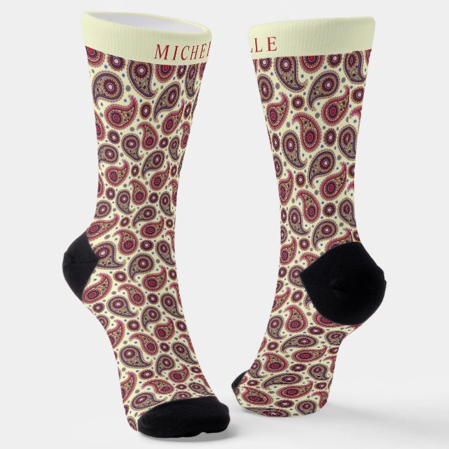 Chaussette Motif blanc Brown blanc personnalisé (Angulaire)
