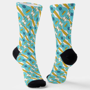 Chaussette Motif bleu Ukulele