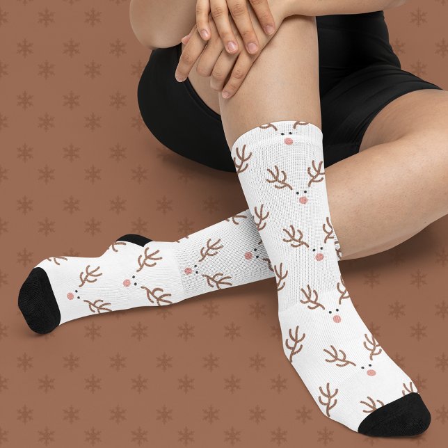 Chaussette Motif Boho de rennes lunaires (Créateur téléchargé)