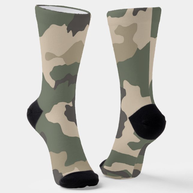 Chaussette Motif Camo Vert (Angulaire)